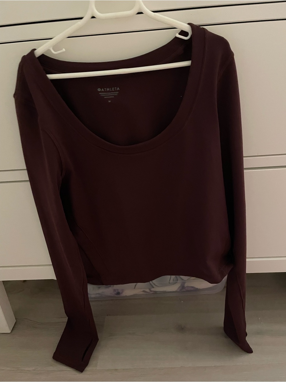 Athleta Long-Sleeve Scoopneck Top in Deep Burgundy